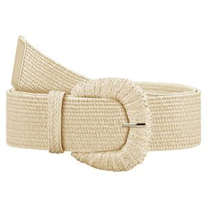 7329 Straw Woven Elastic Belt For Women, Boho Braided Raffia Waist Belt,